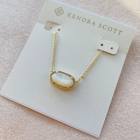 Kendra Scott Elisa Ivory Mother-of-Pearl Gold Necklace - Picture 2 of 3